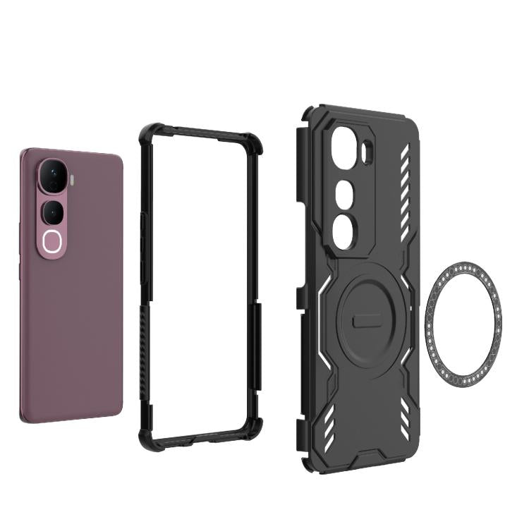 For vivo Y400 Pro 5G India Butterfly Armor MagSafe Magnetic Ring Shockproof Phone Case