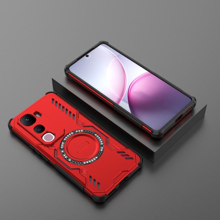 For vivo Y400 Pro 5G India Butterfly Armor MagSafe Magnetic Ring Shockproof Phone Case