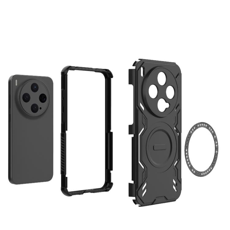 For vivo X300 5G Butterfly Armor MagSafe Magnetic Ring Shockproof Phone Case