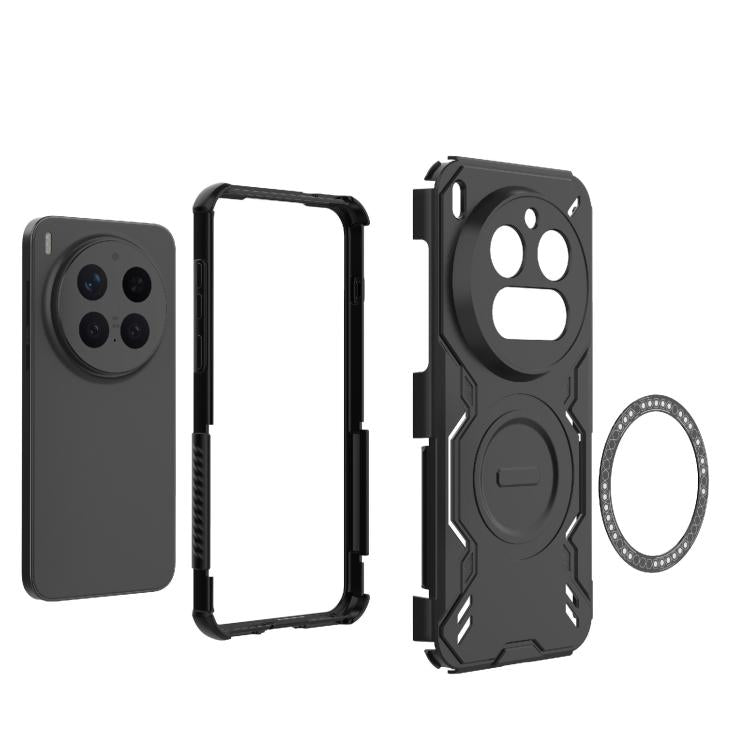 For vivo X300 Pro 5G Butterfly Armor MagSafe Magnetic Ring Shockproof Phone Case