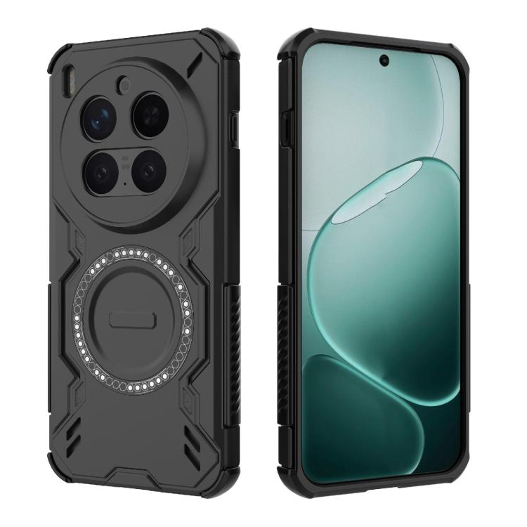 For vivo X300 Pro 5G Butterfly Armor MagSafe Magnetic Ring Shockproof Phone Case