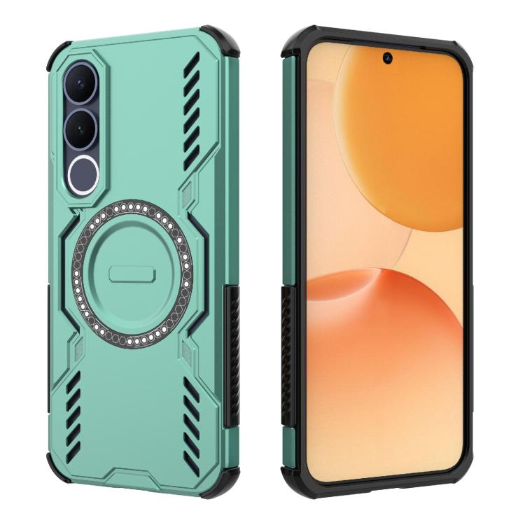 For vivo V70 FE 5G Global Butterfly Armor MagSafe Magnetic Ring Shockproof Phone Case