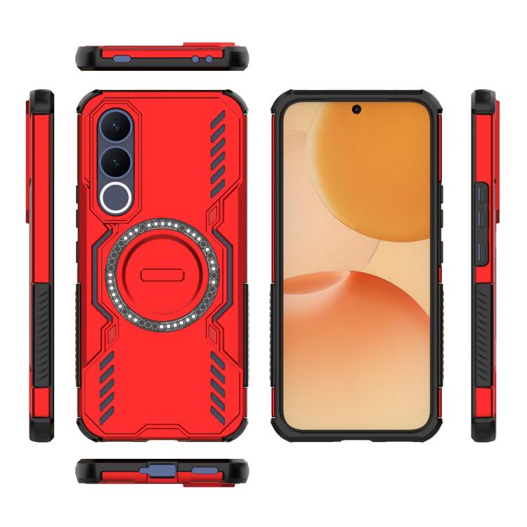 For vivo V70 FE 5G Global Butterfly Armor MagSafe Magnetic Ring Shockproof Phone Case