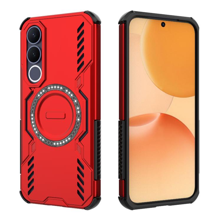 For vivo V70 FE 5G Global Butterfly Armor MagSafe Magnetic Ring Shockproof Phone Case