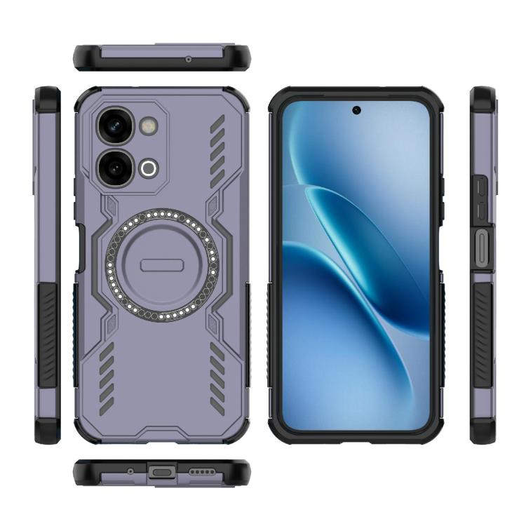 For vivo iQOO Z11X 5G India Butterfly Armor MagSafe Magnetic Ring Shockproof Phone Case
