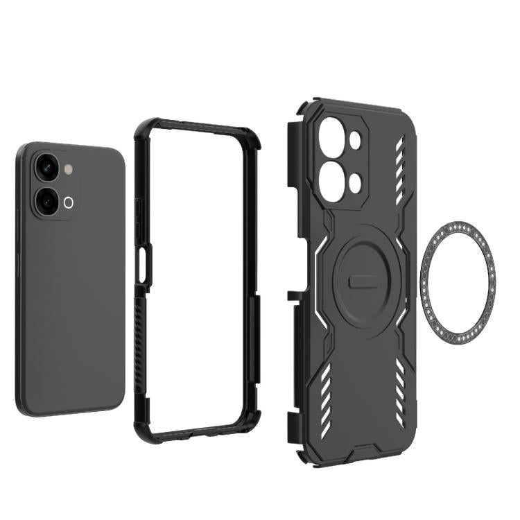 For vivo iQOO Z11X 5G India Butterfly Armor MagSafe Magnetic Ring Shockproof Phone Case