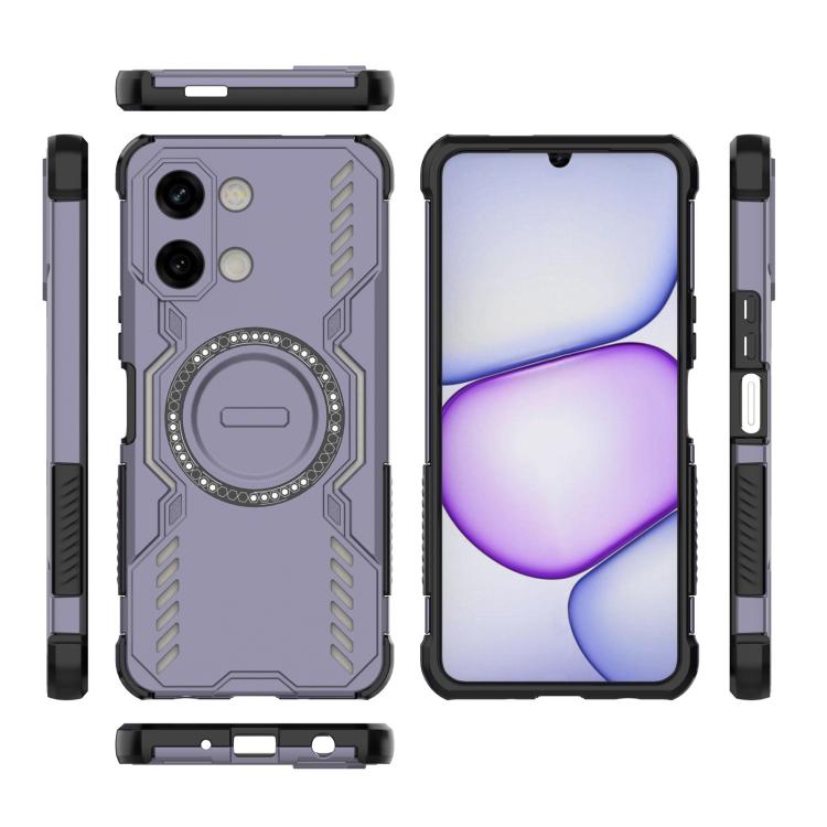 For vivo Y05 4G Global Butterfly Armor MagSafe Magnetic Ring Shockproof Phone Case