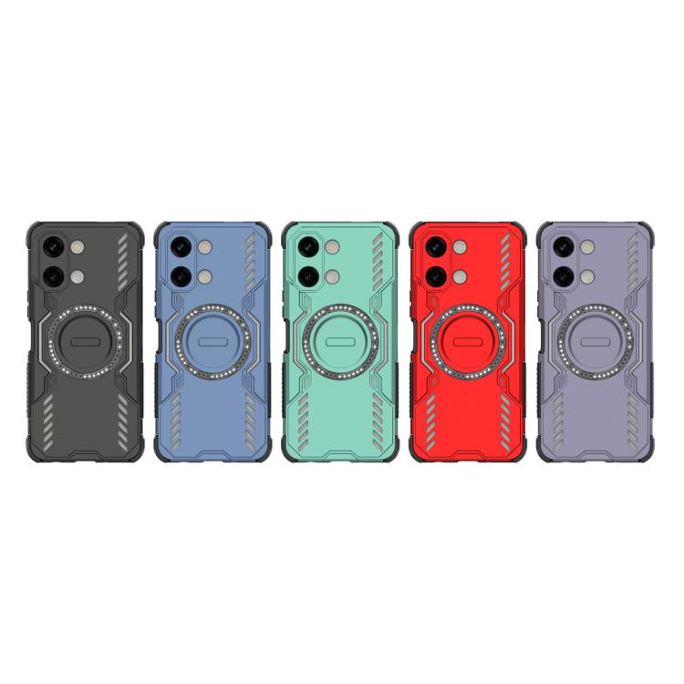 For vivo Y05 4G Global Butterfly Armor MagSafe Magnetic Ring Shockproof Phone Case