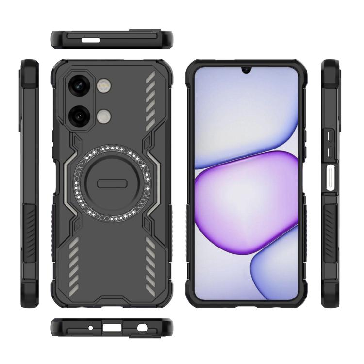 For vivo Y05 4G Global Butterfly Armor MagSafe Magnetic Ring Shockproof Phone Case