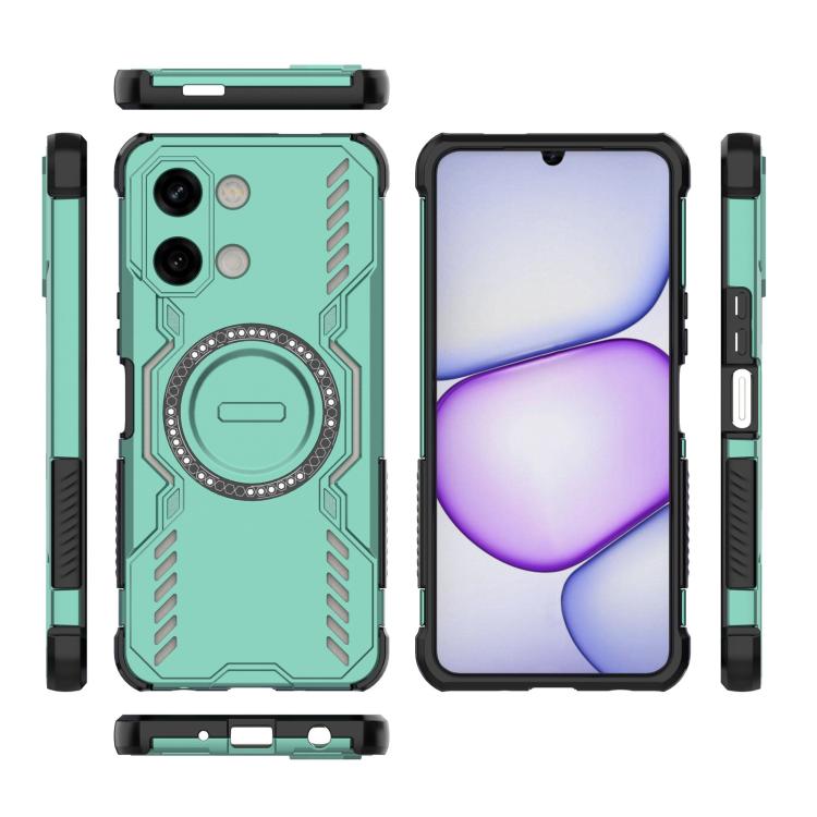 For vivo Y05 4G Global Butterfly Armor MagSafe Magnetic Ring Shockproof Phone Case