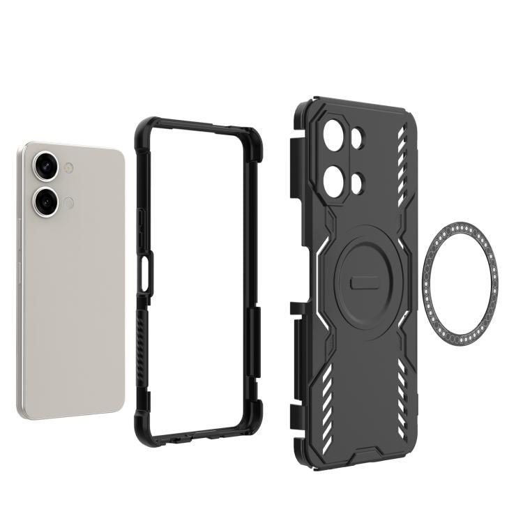 For vivo Y05 4G Global Butterfly Armor MagSafe Magnetic Ring Shockproof Phone Case