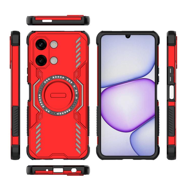 For vivo Y05 4G Global Butterfly Armor MagSafe Magnetic Ring Shockproof Phone Case