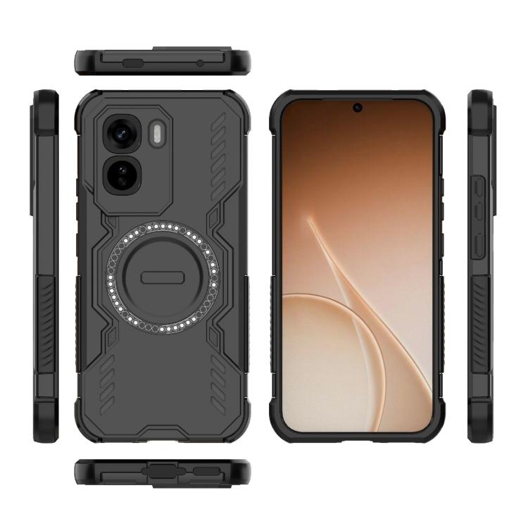 For vivo T5 Pro 5G Global Butterfly Armor MagSafe Magnetic Ring Shockproof Phone Case