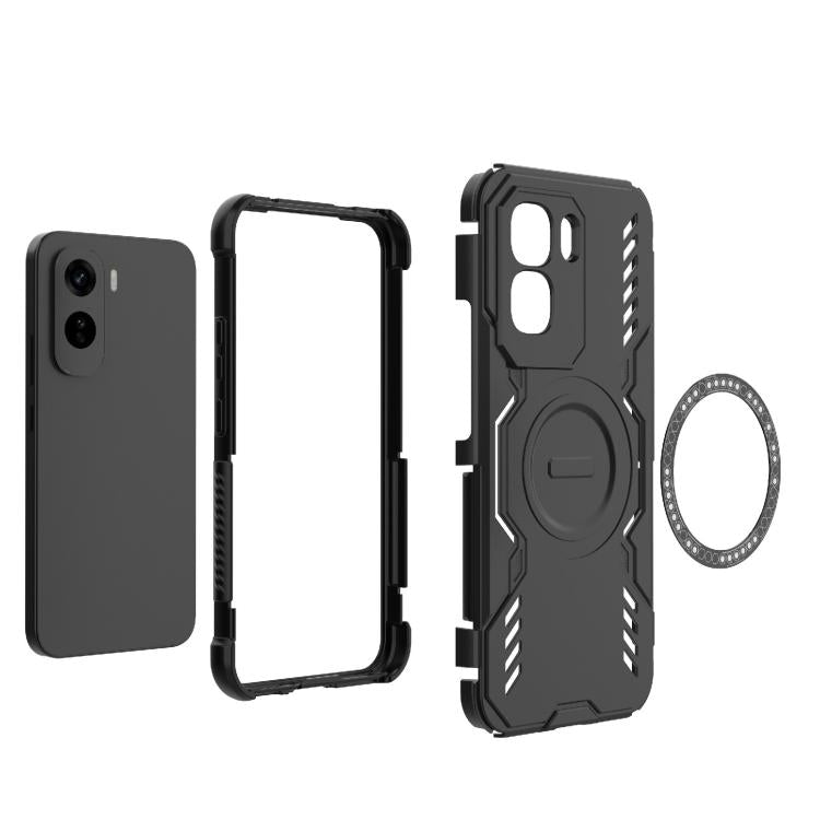 For vivo T5 Pro 5G Global Butterfly Armor MagSafe Magnetic Ring Shockproof Phone Case