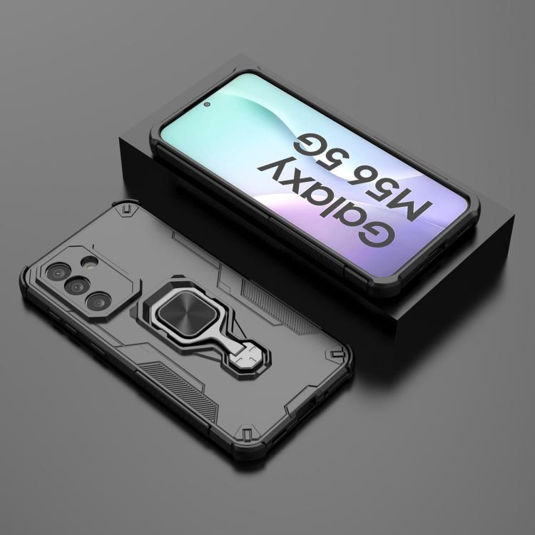 For Samsung Galaxy M56 5G Metal Kickstand TPU Hybrid PC Phone Case