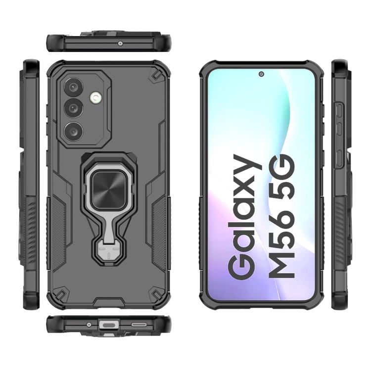 For Samsung Galaxy M56 5G Metal Kickstand TPU Hybrid PC Phone Case
