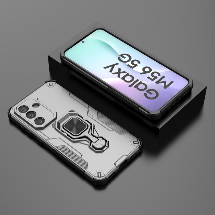 For Samsung Galaxy M56 5G Metal Kickstand TPU Hybrid PC Phone Case