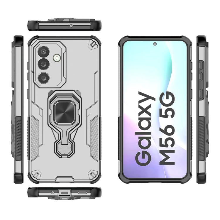 For Samsung Galaxy M56 5G Metal Kickstand TPU Hybrid PC Phone Case