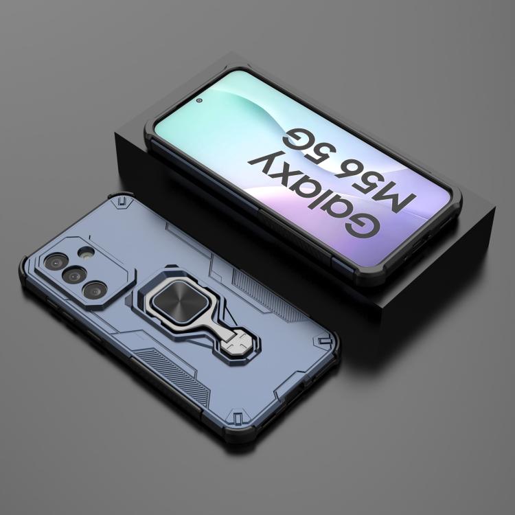 For Samsung Galaxy M56 5G Metal Kickstand TPU Hybrid PC Phone Case