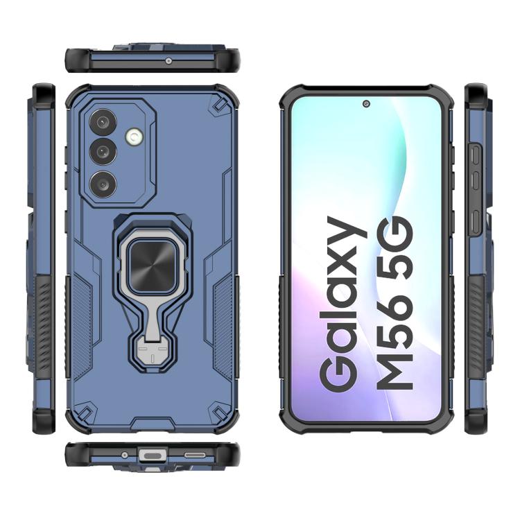 For Samsung Galaxy M56 5G Metal Kickstand TPU Hybrid PC Phone Case