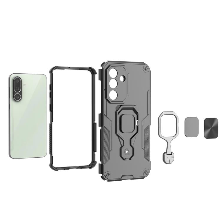 For Samsung Galaxy M56 5G Metal Kickstand TPU Hybrid PC Phone Case