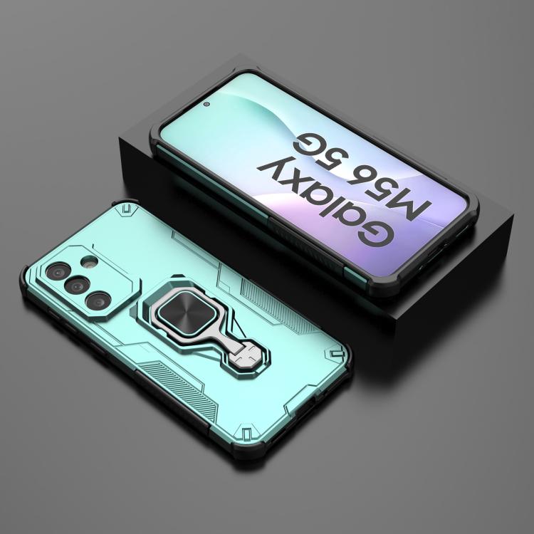For Samsung Galaxy M56 5G Metal Kickstand TPU Hybrid PC Phone Case