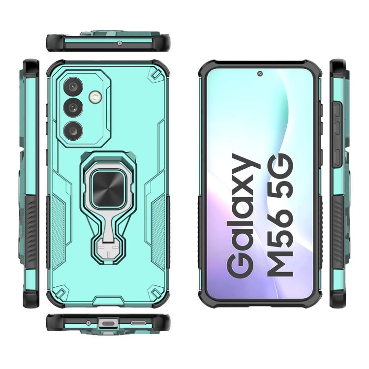 For Samsung Galaxy M56 5G Metal Kickstand TPU Hybrid PC Phone Case