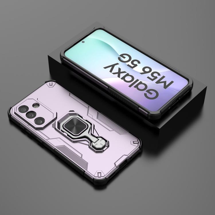 For Samsung Galaxy M56 5G Metal Kickstand TPU Hybrid PC Phone Case
