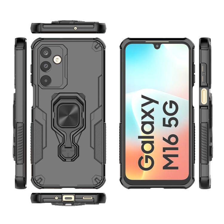 For Samsung Galaxy M16 5G Metal Kickstand TPU Hybrid PC Phone Case