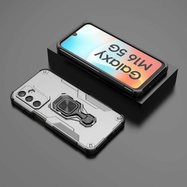 For Samsung Galaxy M16 5G Metal Kickstand TPU Hybrid PC Phone Case