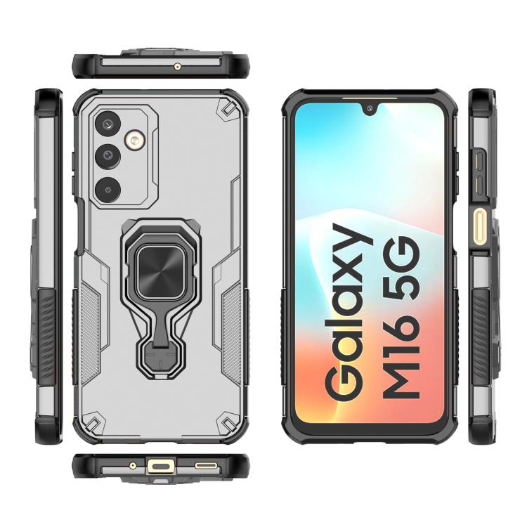 For Samsung Galaxy M16 5G Metal Kickstand TPU Hybrid PC Phone Case