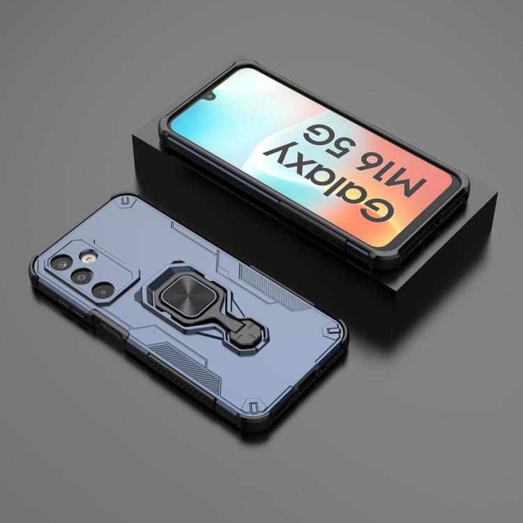 For Samsung Galaxy M16 5G Metal Kickstand TPU Hybrid PC Phone Case