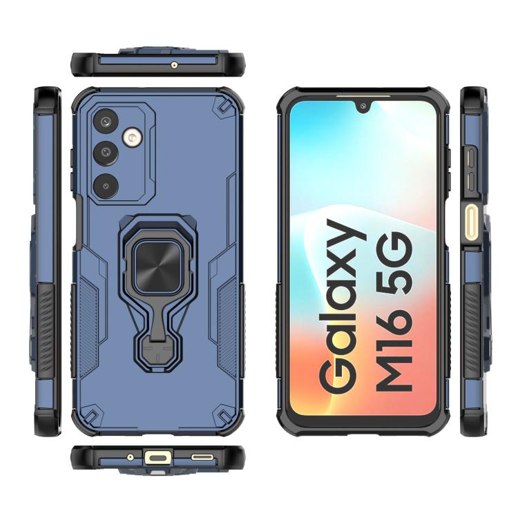 For Samsung Galaxy M16 5G Metal Kickstand TPU Hybrid PC Phone Case