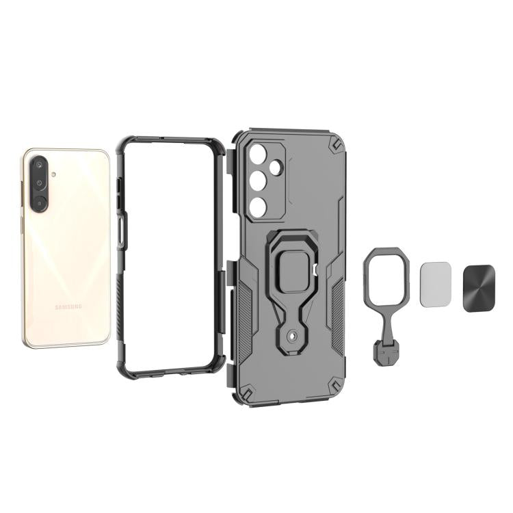 For Samsung Galaxy M16 5G Metal Kickstand TPU Hybrid PC Phone Case