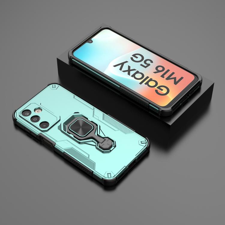 For Samsung Galaxy M16 5G Metal Kickstand TPU Hybrid PC Phone Case