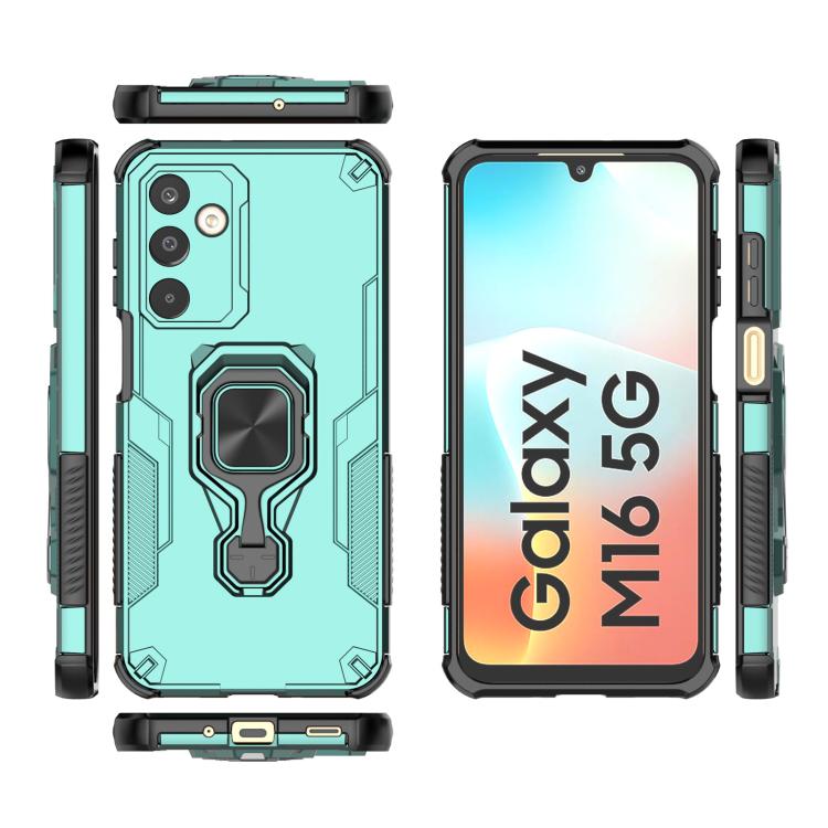 For Samsung Galaxy M16 5G Metal Kickstand TPU Hybrid PC Phone Case