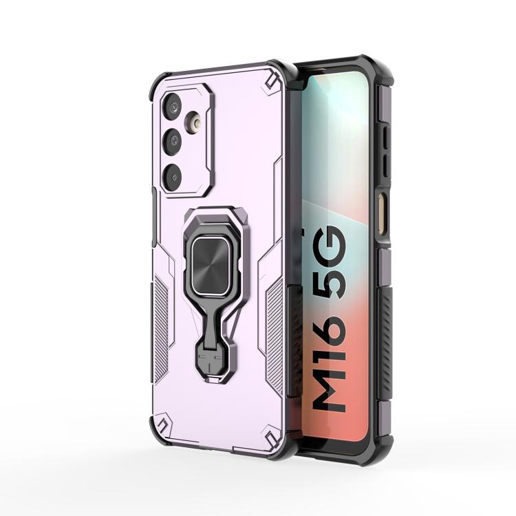 For Samsung Galaxy M16 5G Metal Kickstand TPU Hybrid PC Phone Case