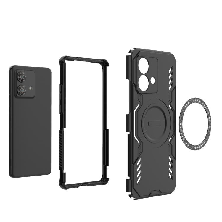 For Motorola Edge 40 Neo 5G Butterfly Armor MagSafe Magnetic Ring Shockproof Phone Case
