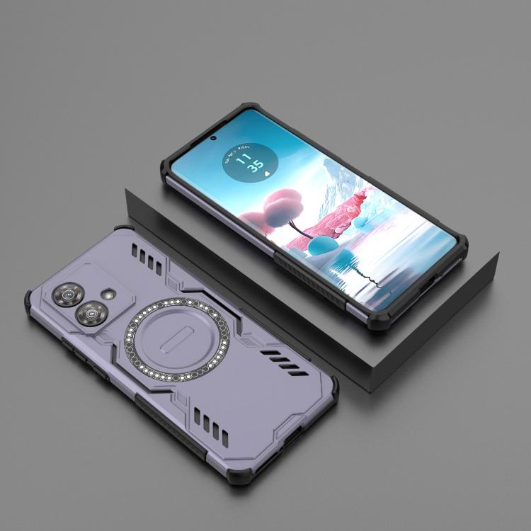 For Motorola Edge 40 Neo 5G Butterfly Armor MagSafe Magnetic Ring Shockproof Phone Case