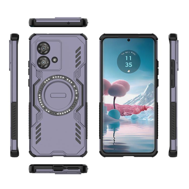 For Motorola Edge 40 Neo 5G Butterfly Armor MagSafe Magnetic Ring Shockproof Phone Case