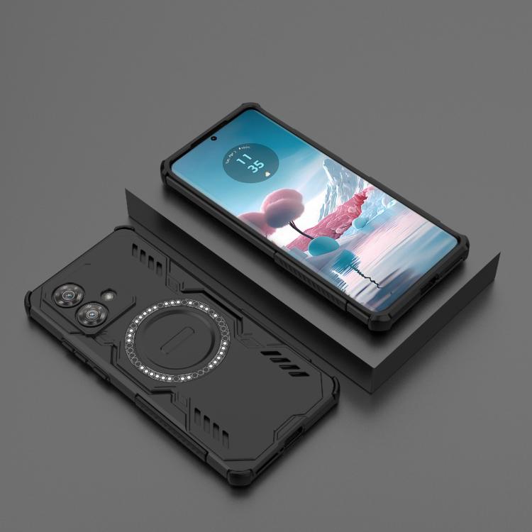 For Motorola Edge 40 Neo 5G Butterfly Armor MagSafe Magnetic Ring Shockproof Phone Case