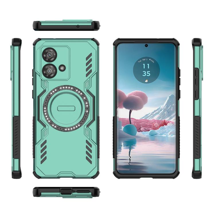 For Motorola Edge 40 Neo 5G Butterfly Armor MagSafe Magnetic Ring Shockproof Phone Case