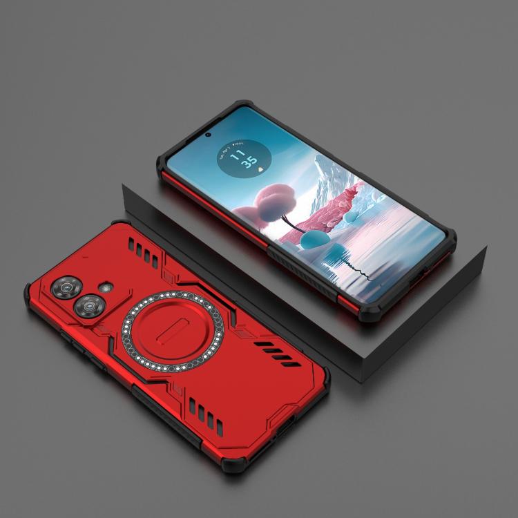 For Motorola Edge 40 Neo 5G Butterfly Armor MagSafe Magnetic Ring Shockproof Phone Case