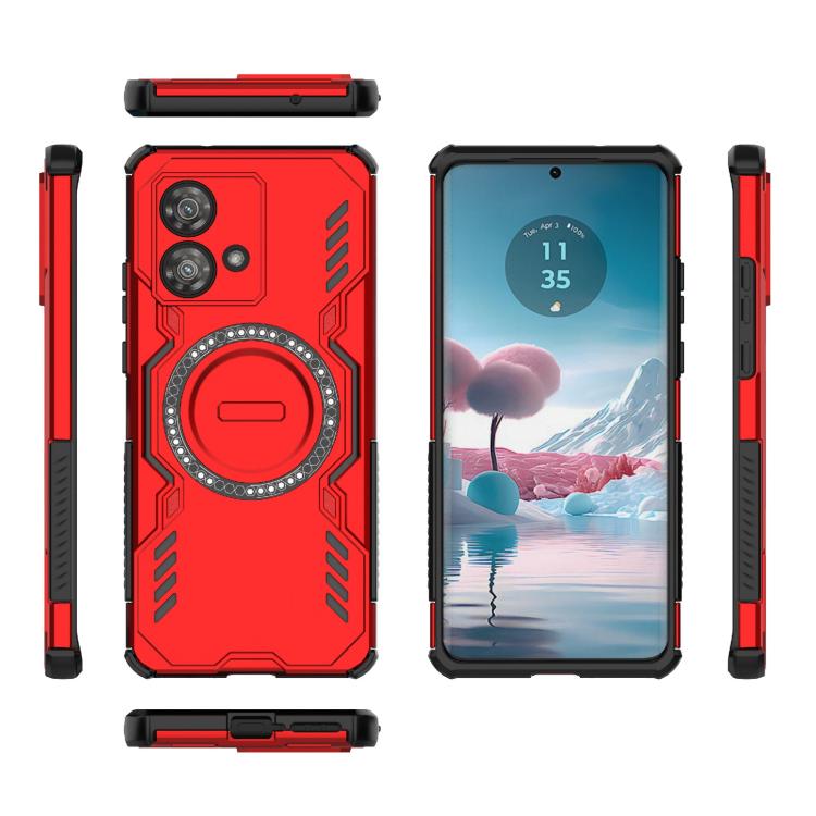 For Motorola Edge 40 Neo 5G Butterfly Armor MagSafe Magnetic Ring Shockproof Phone Case