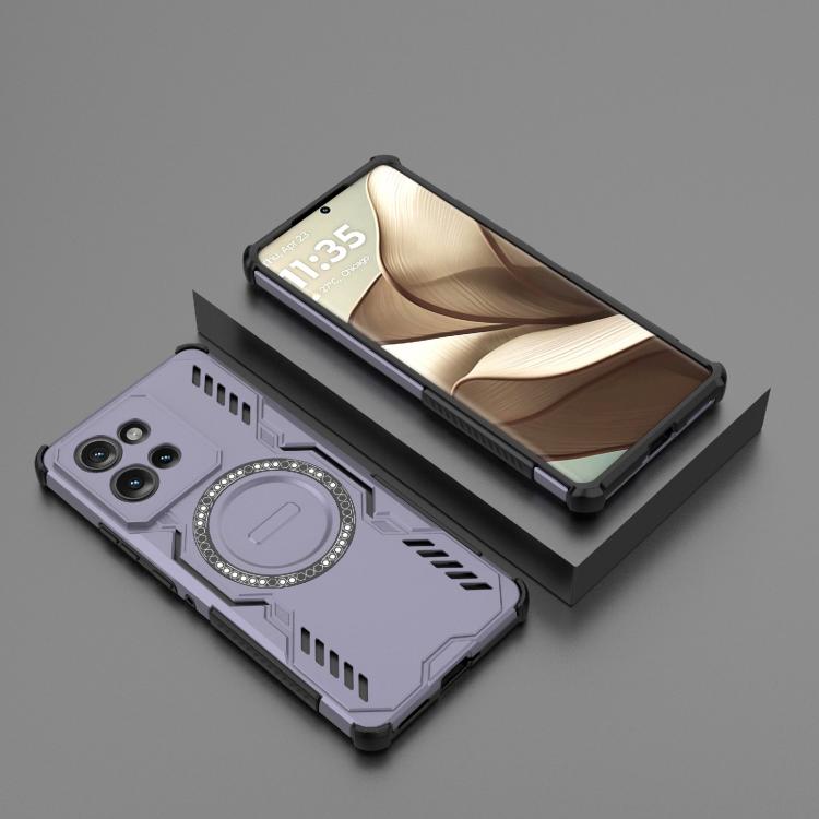 For Motorola Edge 50 5G Global Butterfly Armor MagSafe Magnetic Ring Shockproof Phone Case