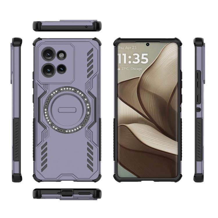 For Motorola Edge 50 5G Global Butterfly Armor MagSafe Magnetic Ring Shockproof Phone Case