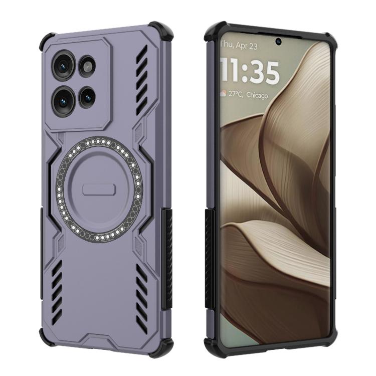 For Motorola Edge 50 5G Global Butterfly Armor MagSafe Magnetic Ring Shockproof Phone Case