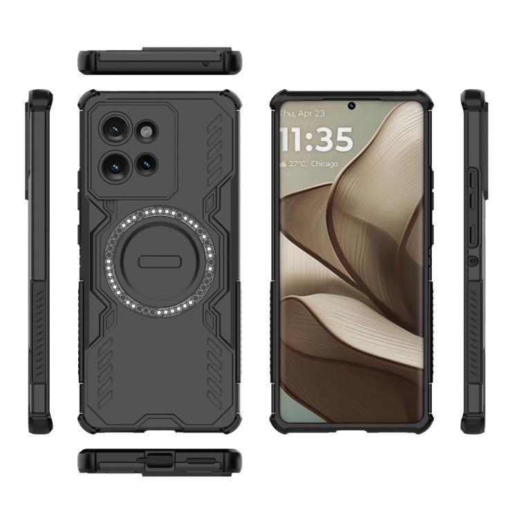 For Motorola Edge 50 5G Global Butterfly Armor MagSafe Magnetic Ring Shockproof Phone Case
