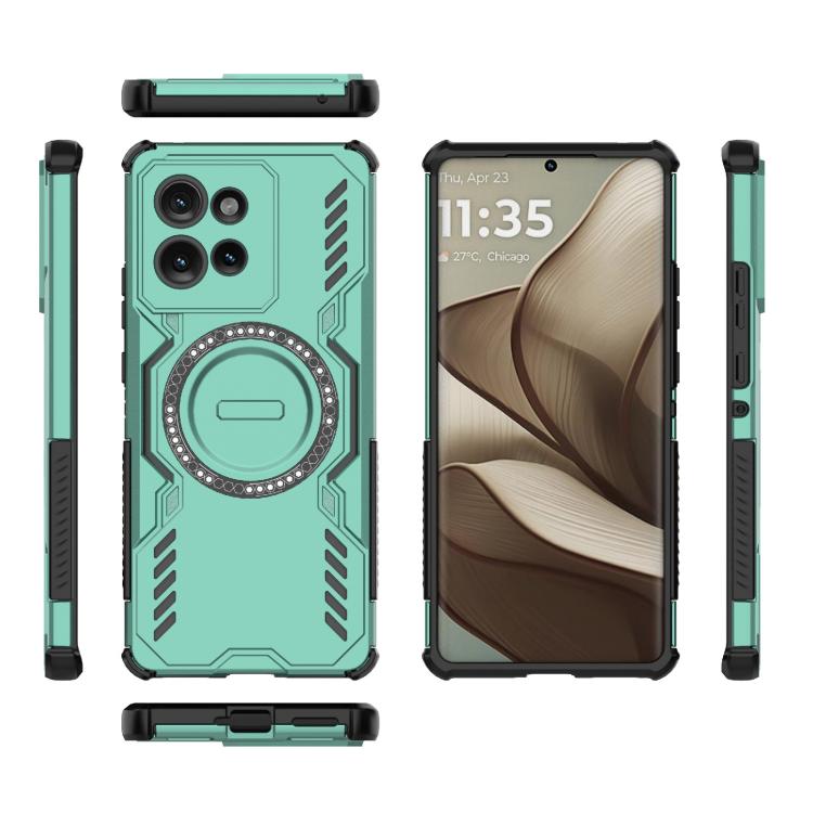 For Motorola Edge 50 5G Global Butterfly Armor MagSafe Magnetic Ring Shockproof Phone Case