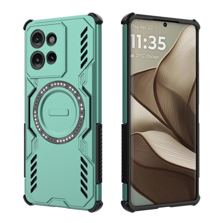 For Motorola Edge 50 5G Global Butterfly Armor MagSafe Magnetic Ring Shockproof Phone Case